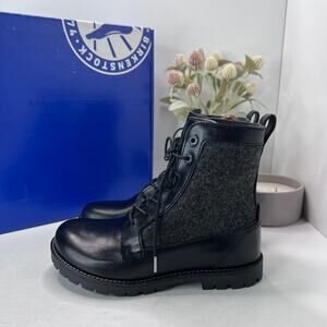 Birkenstock Gilford High Leather Suede Boots Black 1007058 Women 5/EU36 NWB